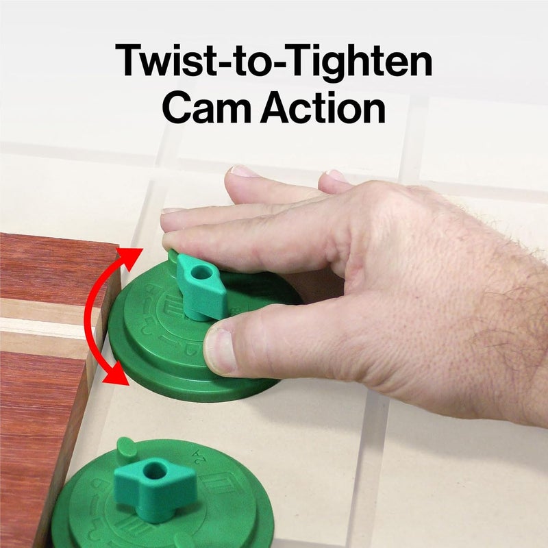 MICRO JIG Matchfit Ring Clamps (2-Pack) - Twist-to-Tighten Cam-Action Clamps for Dovetail Track System - Low Profile, Secure Workholding for Woodworking, CNC, Router, and more, CN-P2K2 - Image 3